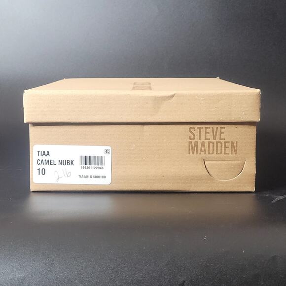Steve Madden Tiaa Sz 10 Camel‎ Nubuck Leather Chunky Comfy Cute Block Heels NWB - Picture 9 of 9